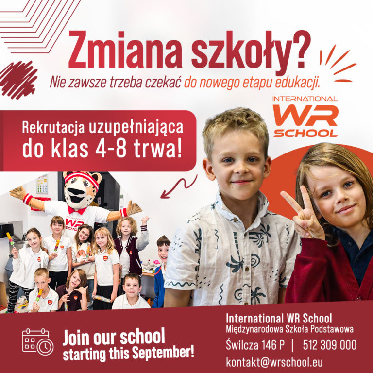 Zmiana szkoły podstawowej w starszych klasach (4-8) - dlaczego warto i jak WR School ułatwia adaptację?